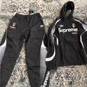 Supreme Black and White Logo Tracksuit